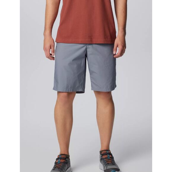 Columbia Mens Washed Out Shorts 10" Inseam Grey Flat Front Lined Size 34 R NWT - Picture 1 of 14